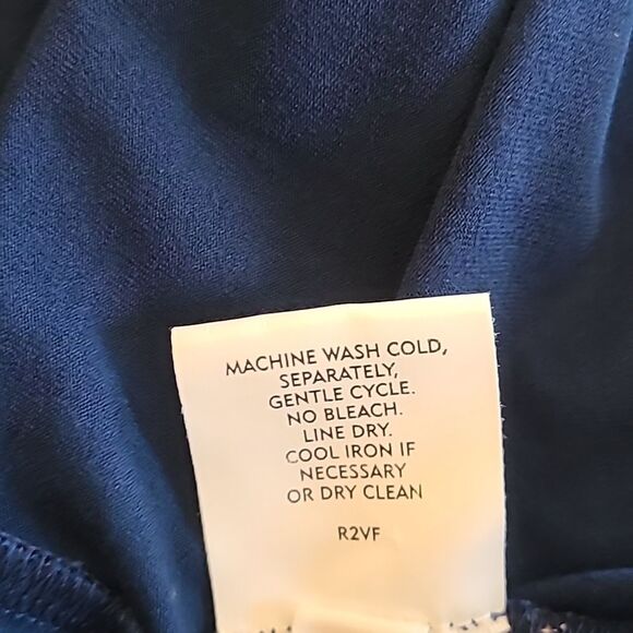 Eileen Fisher Knit Shift Dress Keyhole Back Long Sleeve Blue Size L Petite - Picture 14 of 14